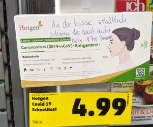Verfügbarkeit von Tests am 29.03.21