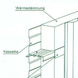 Kassettenwand Zeichnung